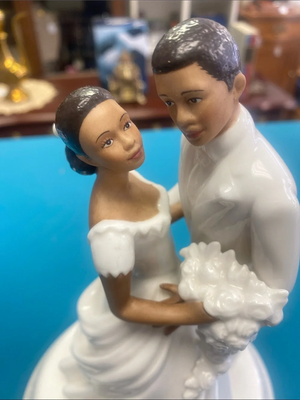 Porcelain opal innocence Wedding Cake Topper Bride and Groom Figurine. Lenox